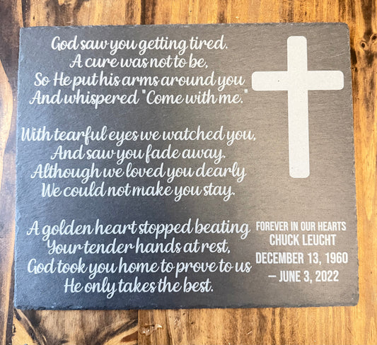 12" x 10" Slate Sign | Custom Laser Engraved