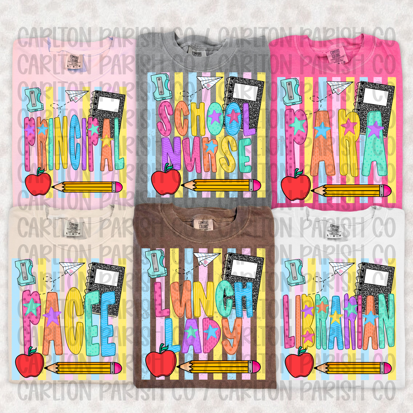Grade Level Striped | Teacher, Staff & Student