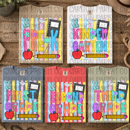 Grade Level Striped | Teacher, Staff & Student