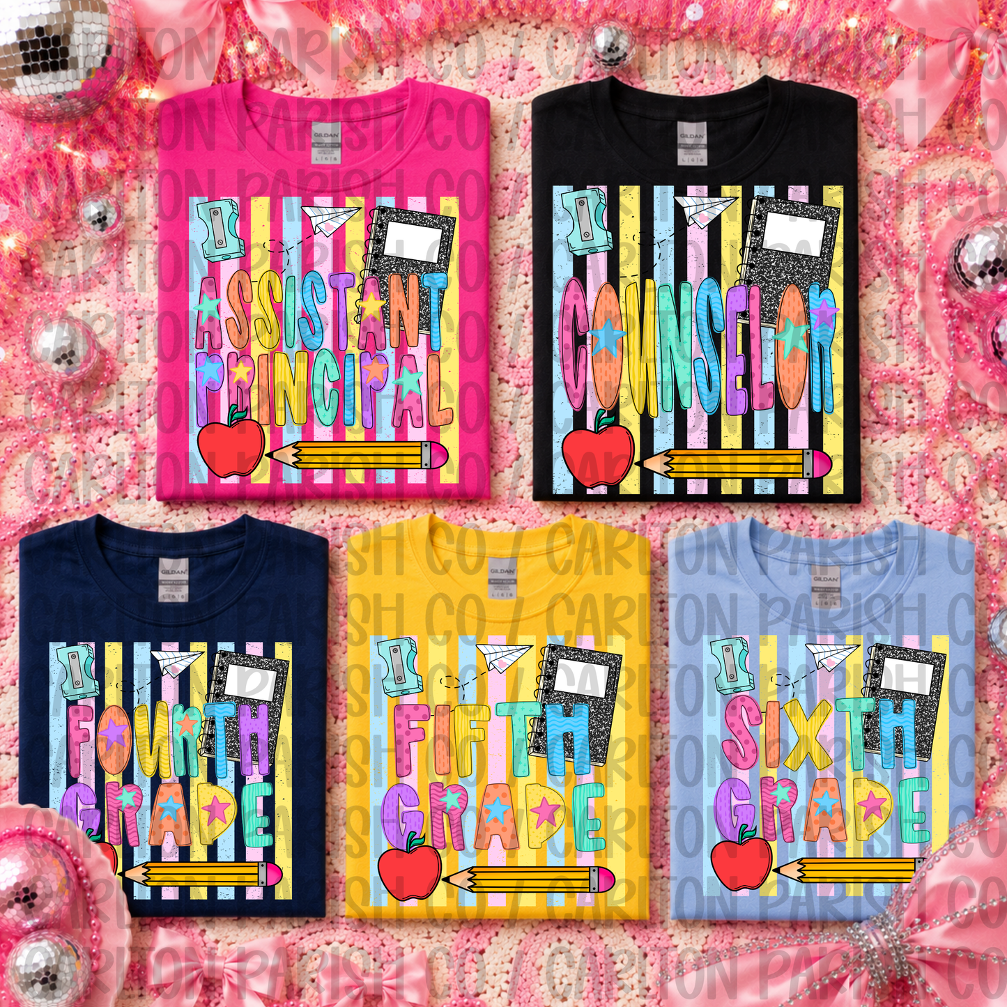 Grade Level Striped | Teacher, Staff & Student