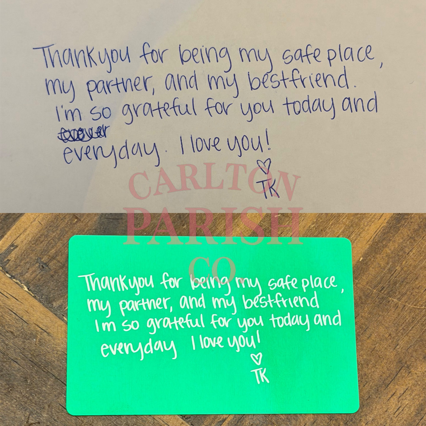 Handwritten Business Card | Custom Laser Engraved Keepsake