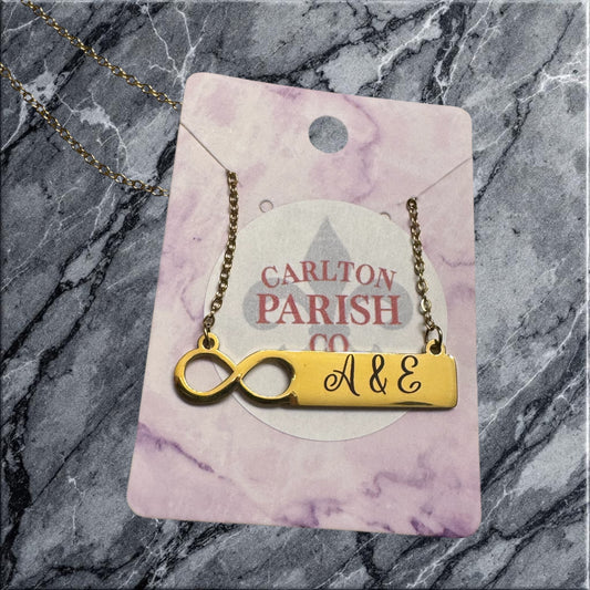 Infinity Bar Necklace | Custom Laser Engraved
