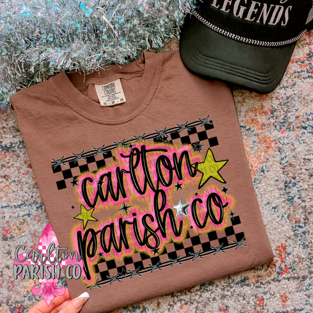 Carlton Parish Co Neon Airbrush Graphic Tee