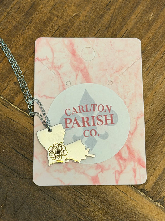 Louisiana Necklace | Custom Laser Engraved
