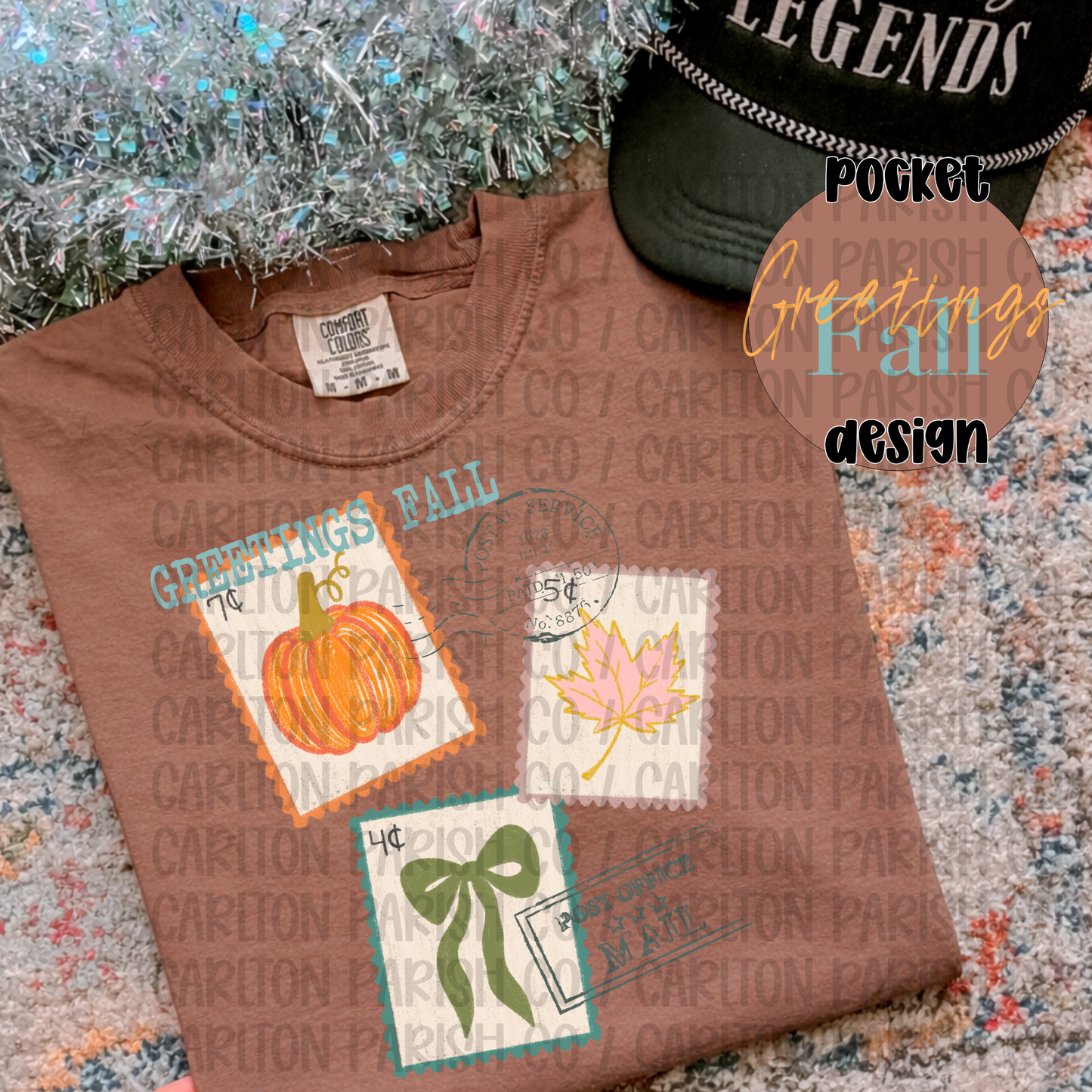 Greetings Fall Shirt | Vintage Postcard Autumn Graphic Tee