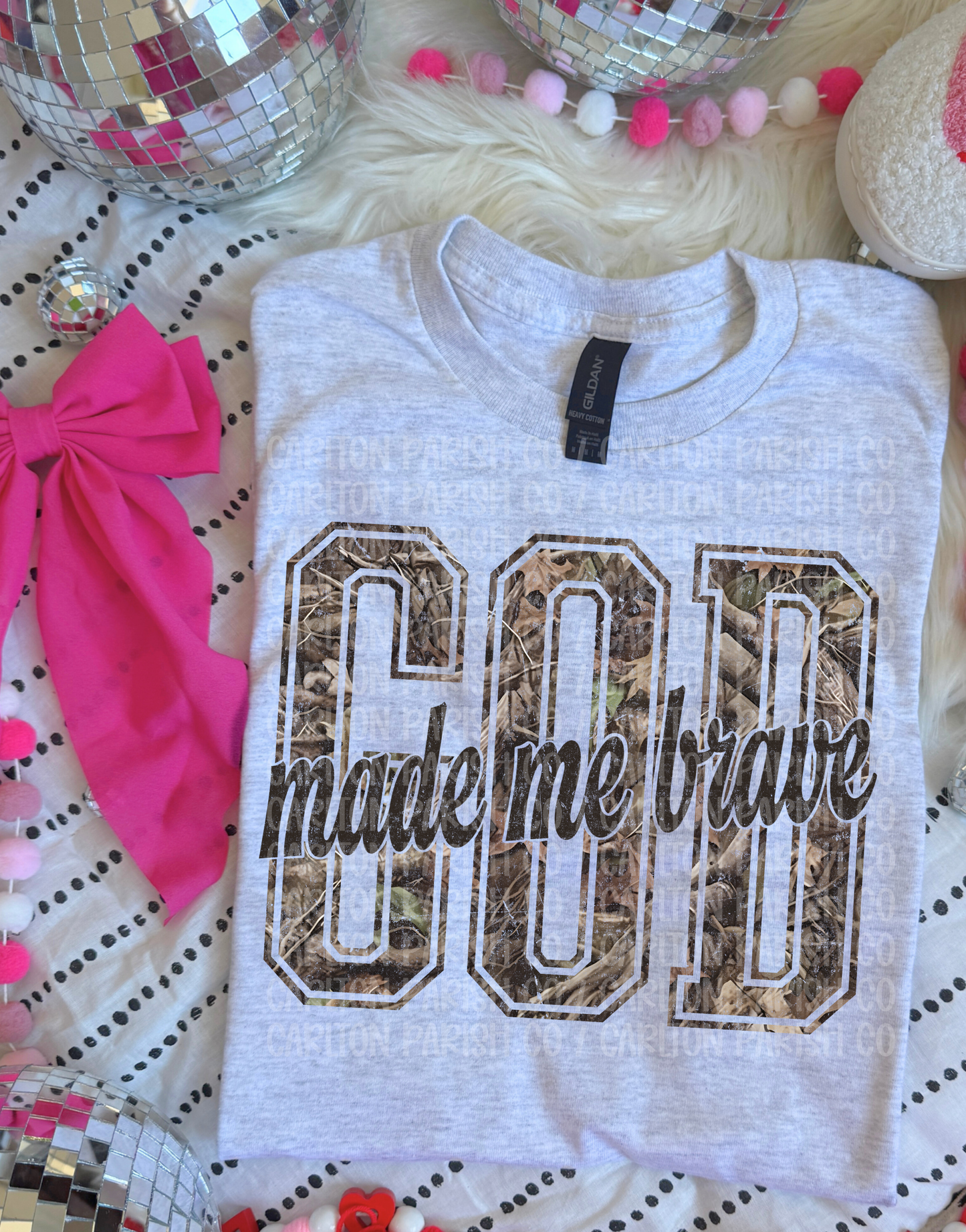 God Made Me Brave Shirt | Faith Camo Graphic Tee