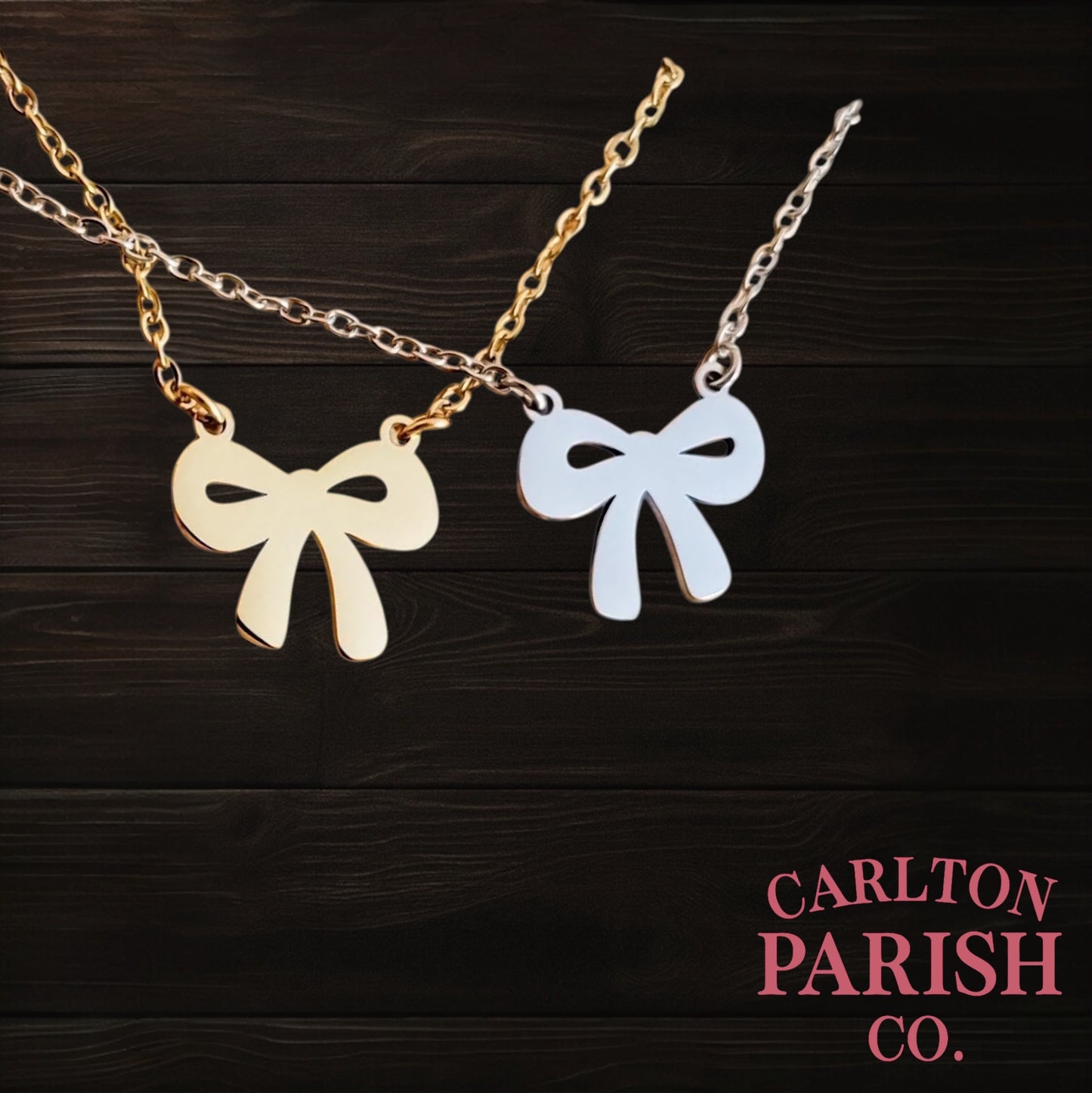 Bow Necklace | Custom Laser Engraved