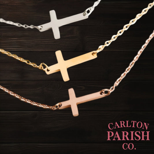 Tiny Cross Necklace | Custom Laser Engraved