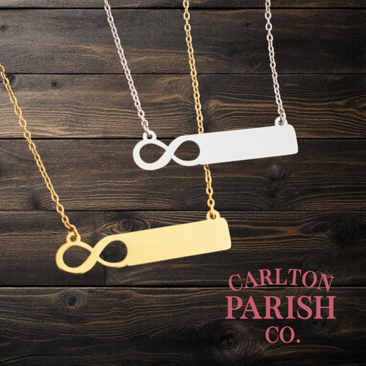 Infinity Bar Necklace | Custom Laser Engraved