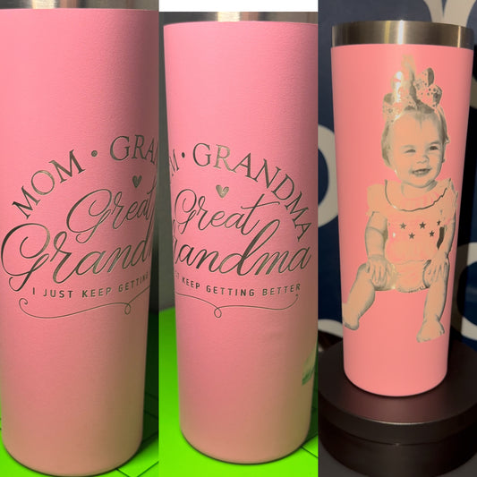20 Oz Skinny Tumbler | Custom Laser Engraved