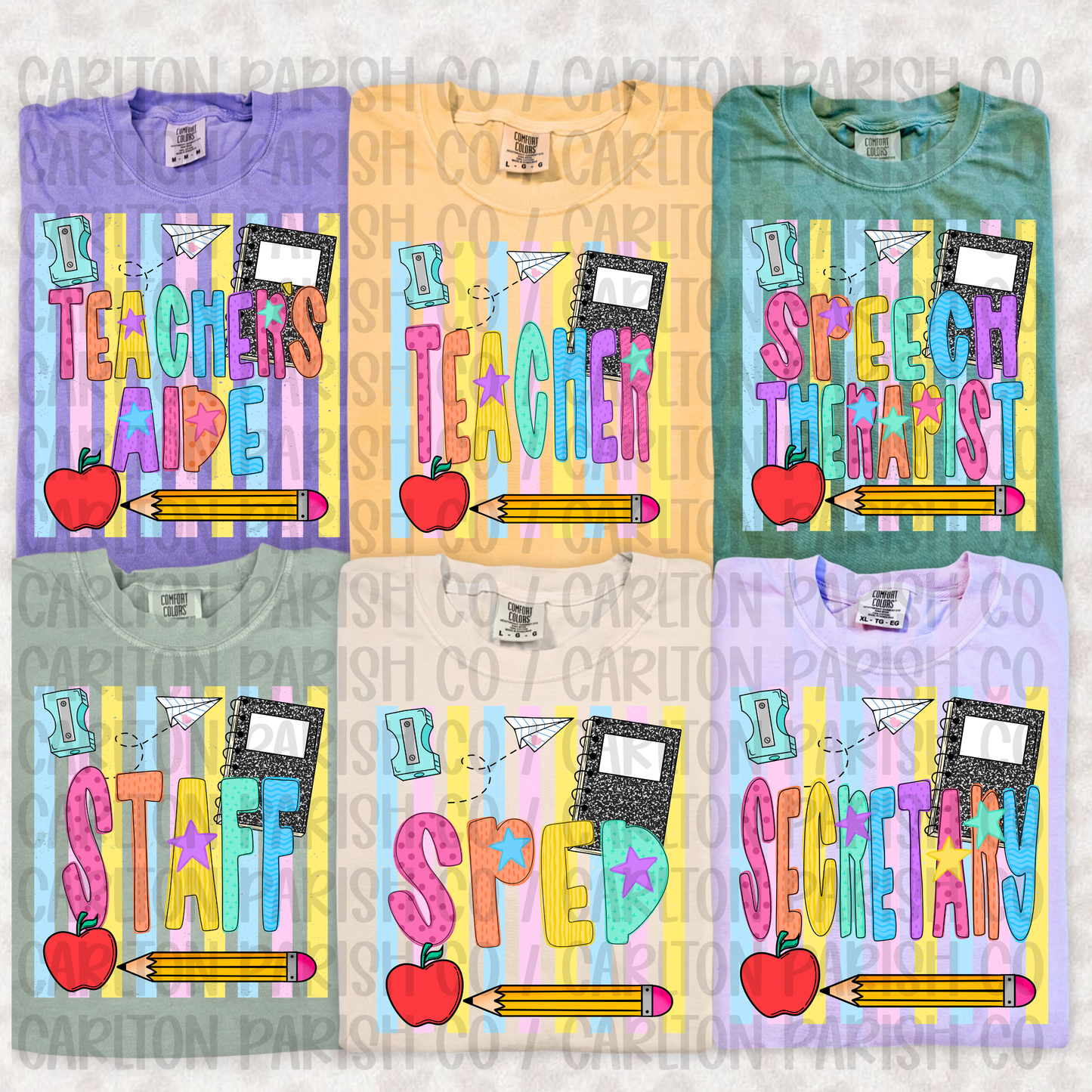 Grade Level Striped | Teacher, Staff & Student