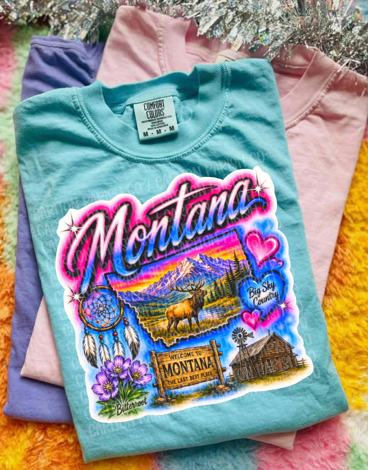 Airbrush Inspired State Shirt | Retro Vintage State Graphic Tee