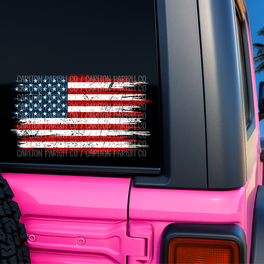 Distressed American Flag UVDTF Decal