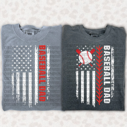 Baseball Dad American Flag