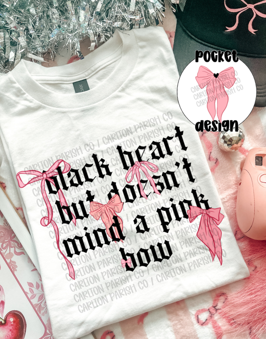 Black Heart Pink Bow