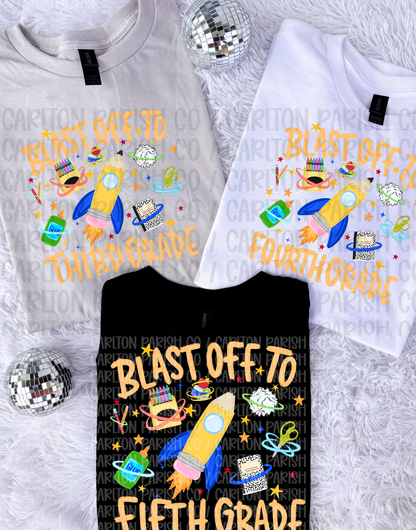 Blast Off To Grade Shirt | Boys Back to School Tee