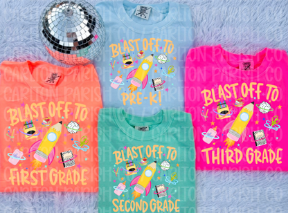 Blast Off Into Grade Shirt | Girls Back to School Tee
