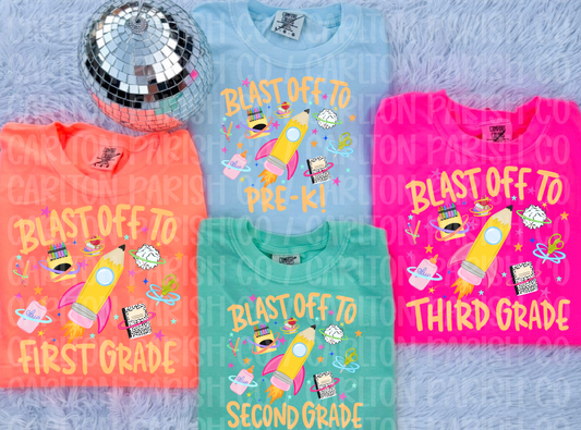 Blast Off Into Grade Shirt | Girls Back to School Tee