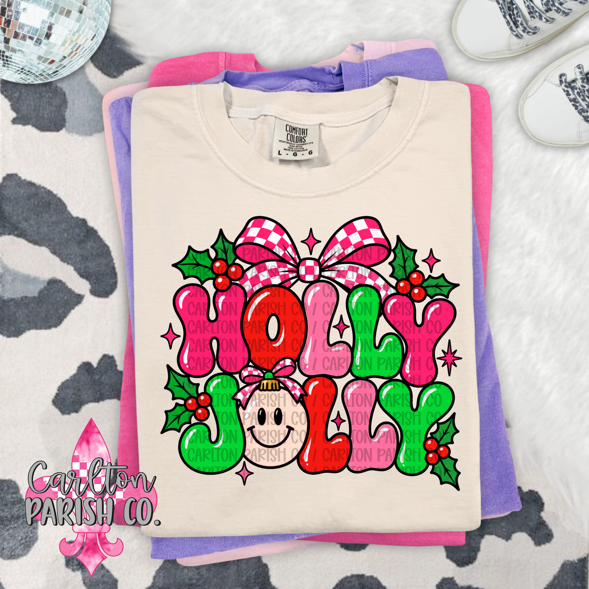 Holly Jolly Bright Christmas Graphic Tee