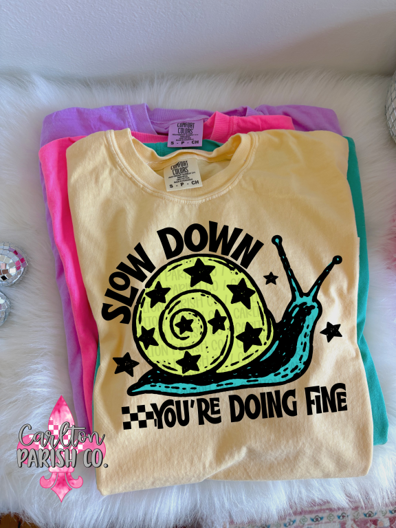 Slow Down You're Doing Fine Snail Graphic Tee