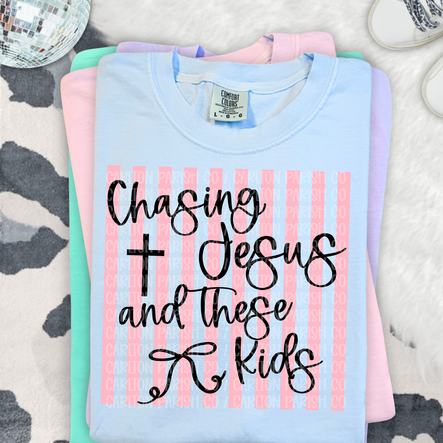 Chasing Jesus and These Kids Shirt | Faith Mama Tee