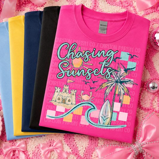 Chasing Sunsets Shirt | Beach Sunset Graphic Tee