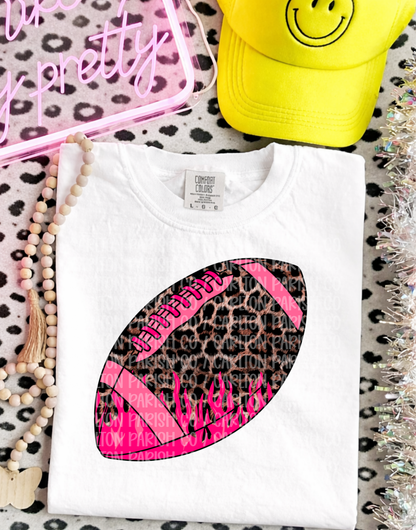 Cheetah Flame Football Shirt | Game Day Graphic Tee