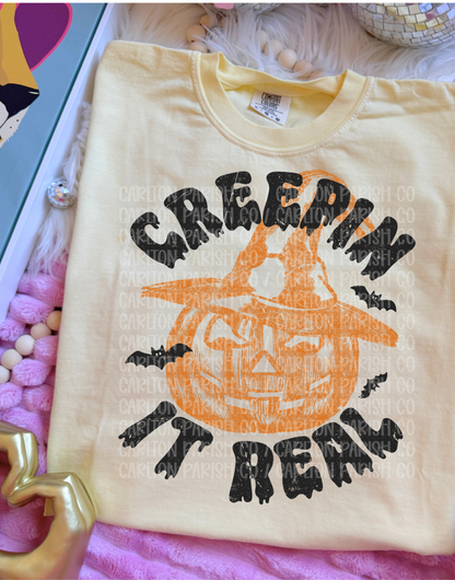 Creepin It Real Shirt | Pumpkin Halloween Graphic Tee