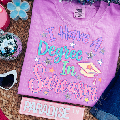 Degree in Sarcasm Shirt | Funny Graphic Tee