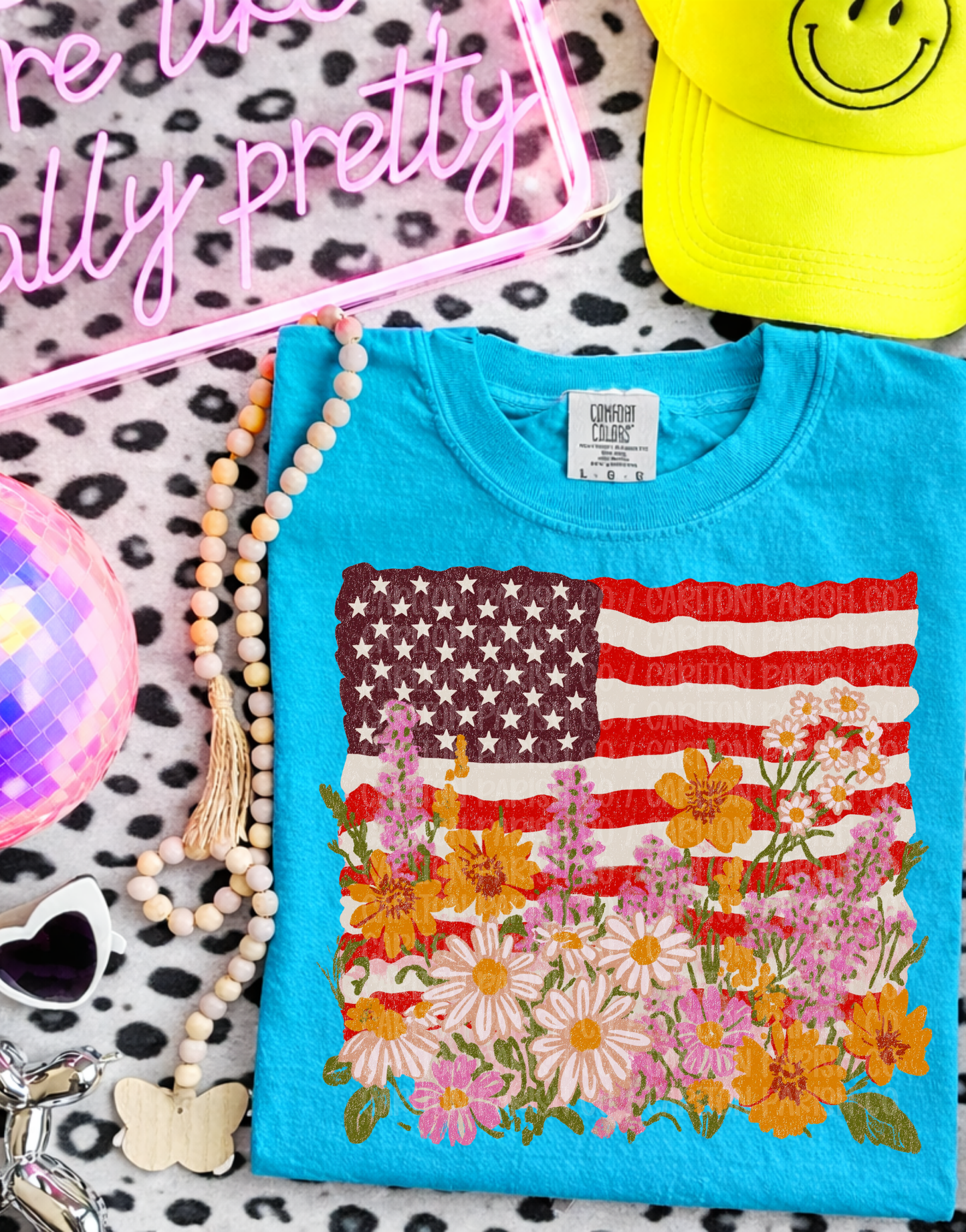 Floral American Flag