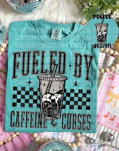 Fueled by Caffeine and Curses Shirt | Halloween Tee