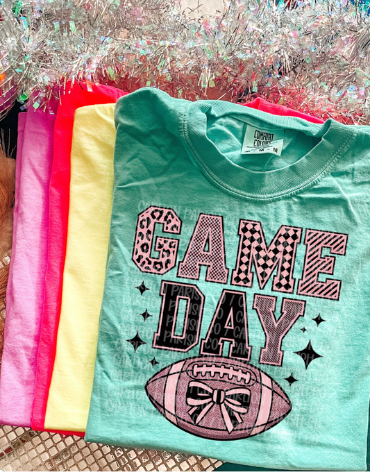 Retro Game Day Football Bow