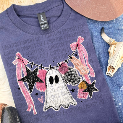 Preppy Ghost Garland Shirt | Cute Halloween Tee