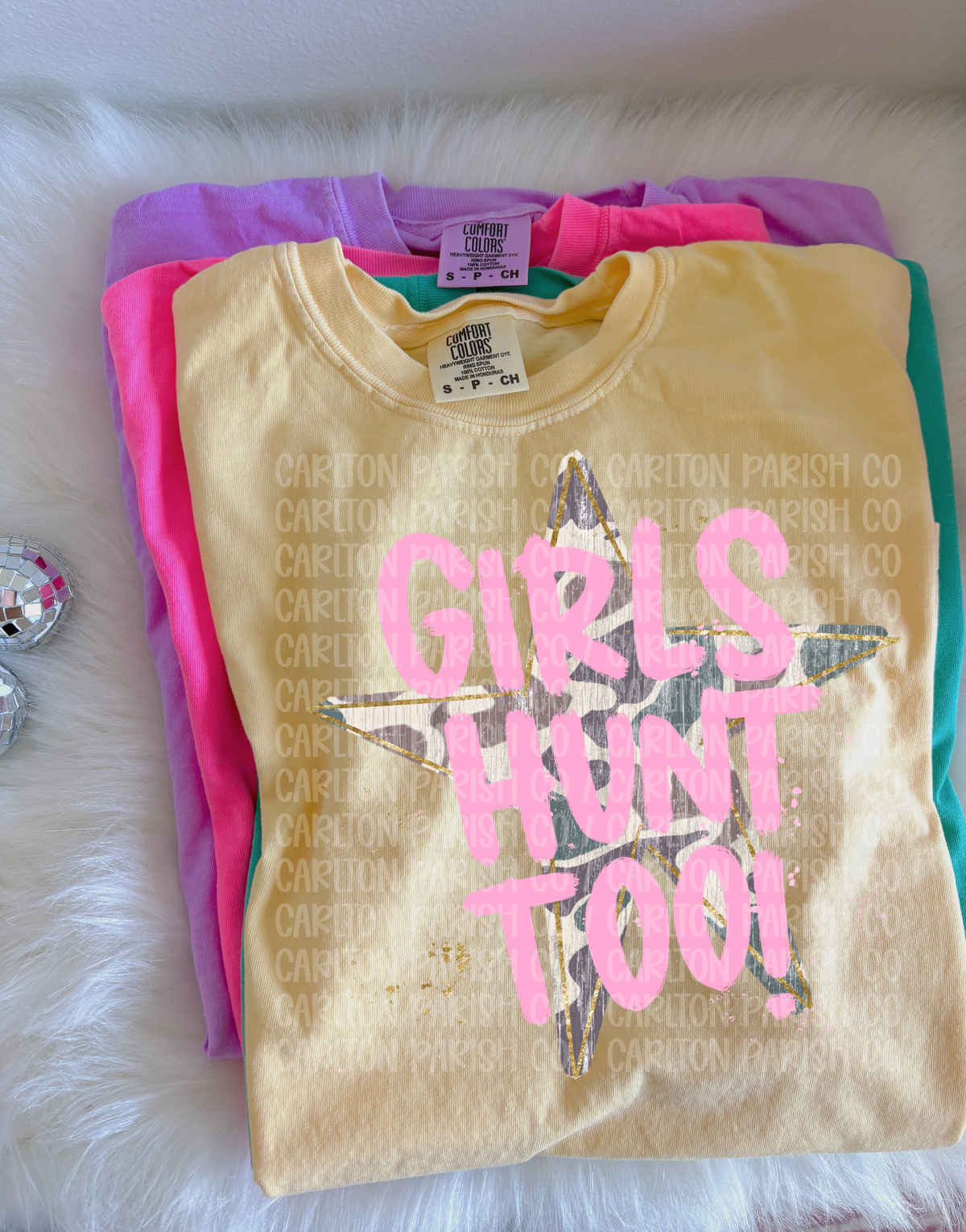 Girls Hunt Too Shirt | Camo Star Hunting Graphic Tee