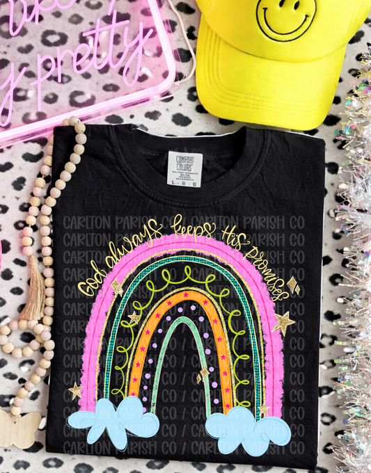 God Keeps His Promises Shirt | Rainbow Faith Tee