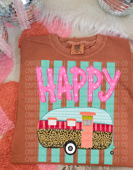 Happy Camper Shirt | Trendy Camping Graphic Tee