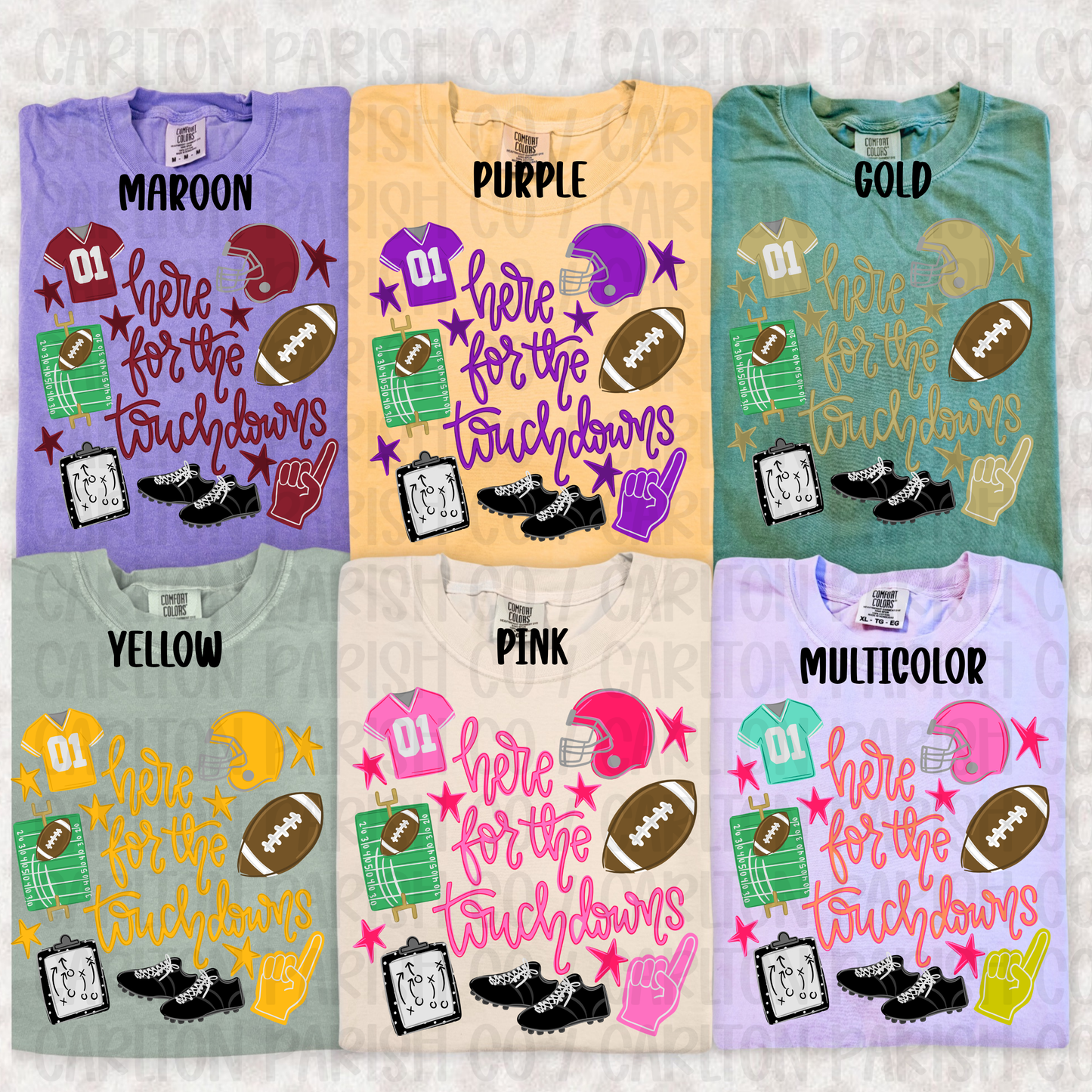 Here for the Touchdowns Shirt | Preppy Football Game Day Tee