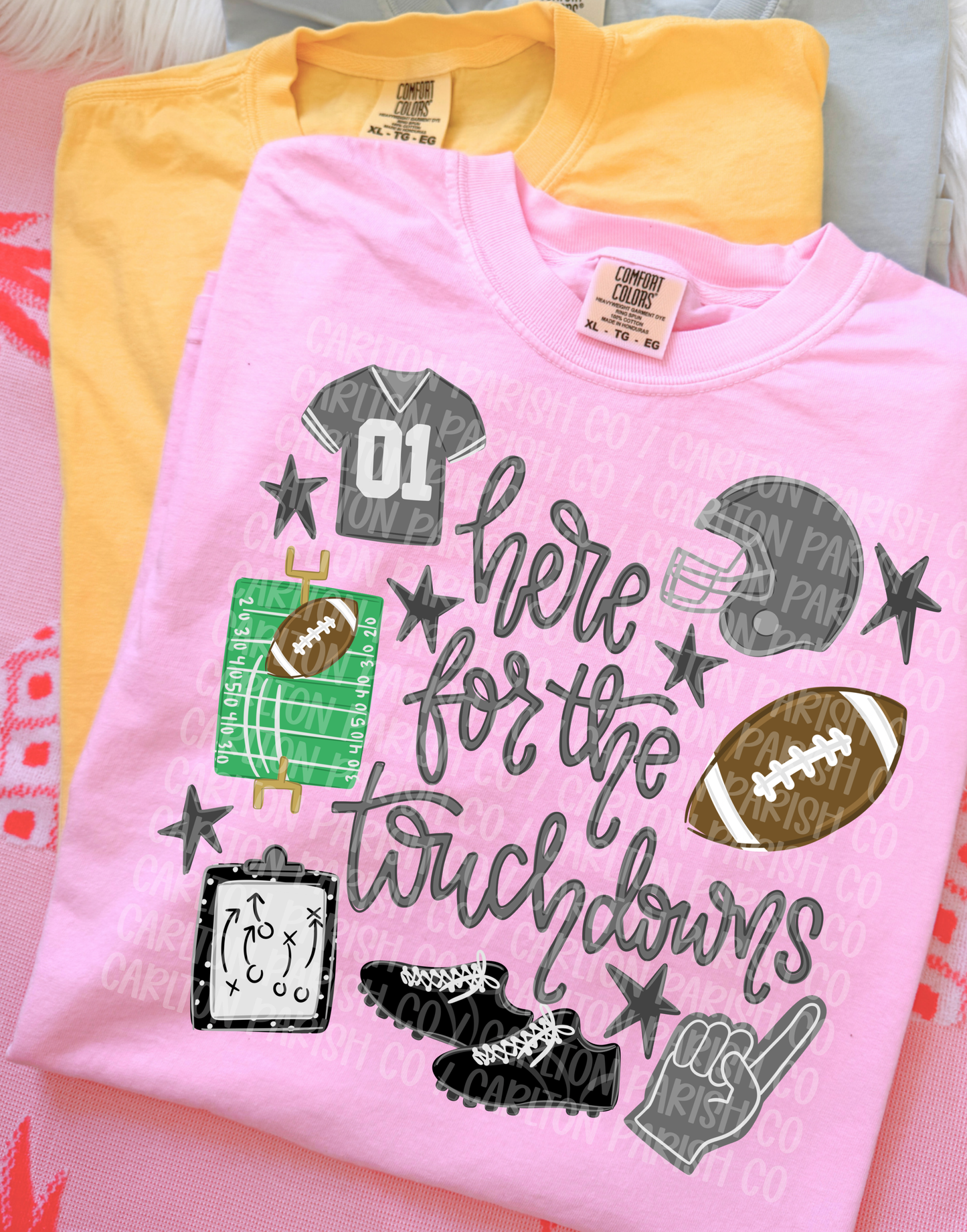 Here for the Touchdowns Shirt | Preppy Football Game Day Tee