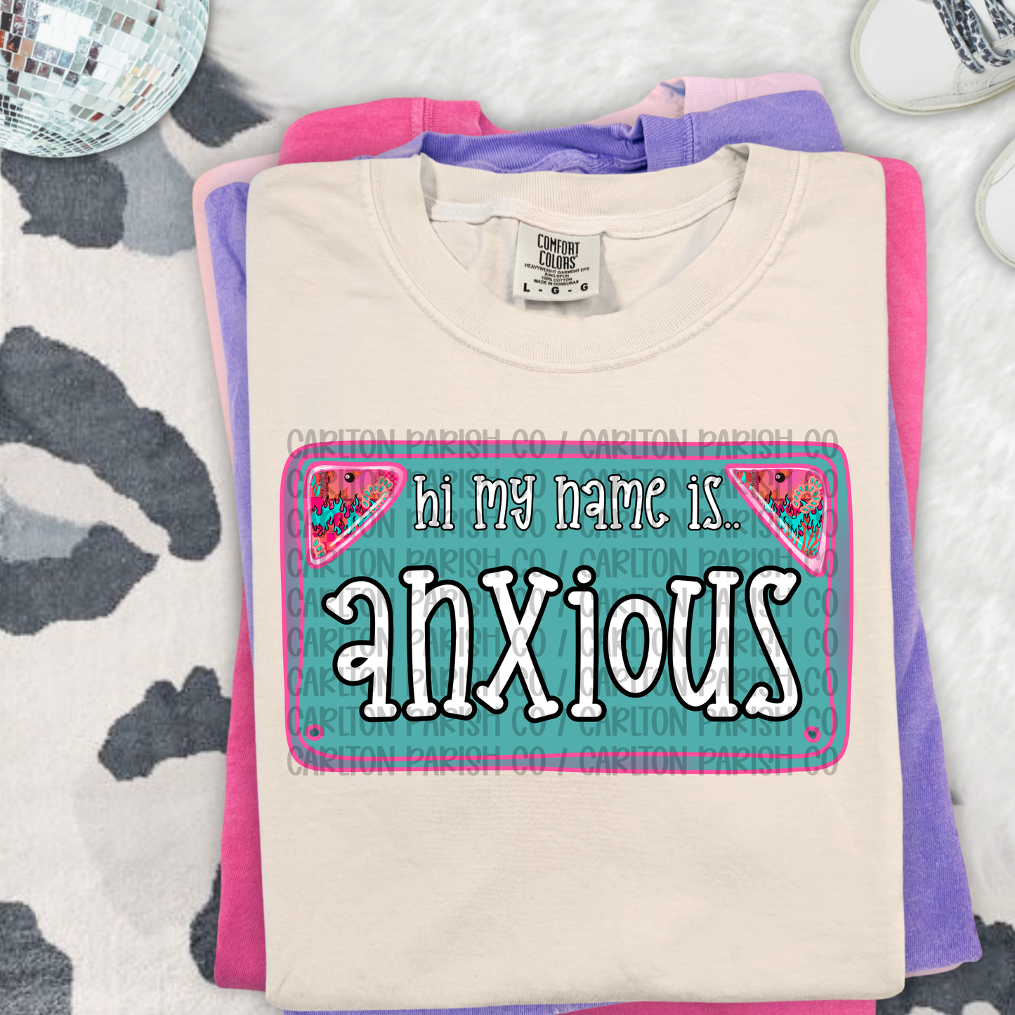 Hi My Name Is Anxious Shirt | Funny Graphic Tee