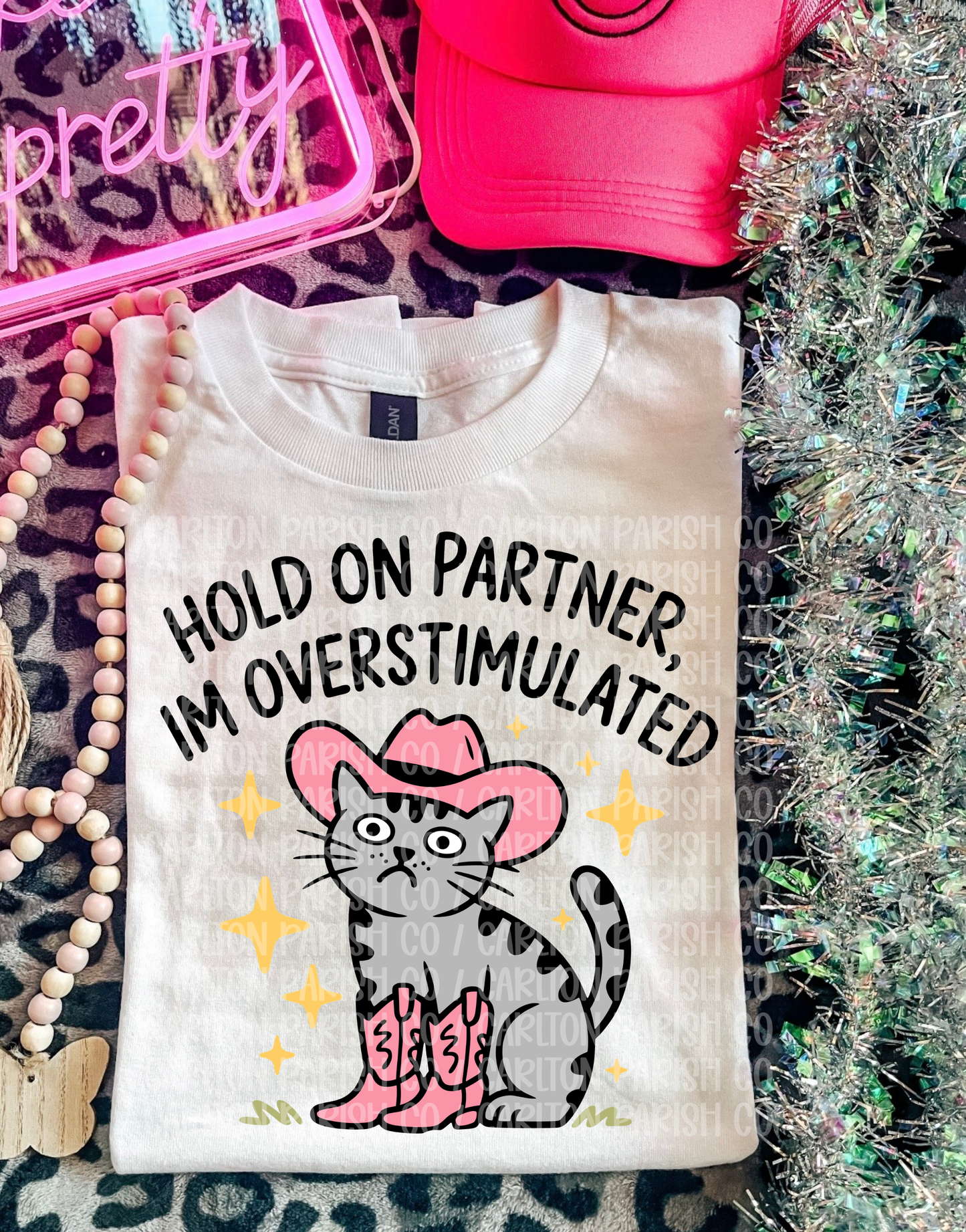 Hold On Partner Shirt | Funny Cowboy Cat Tee