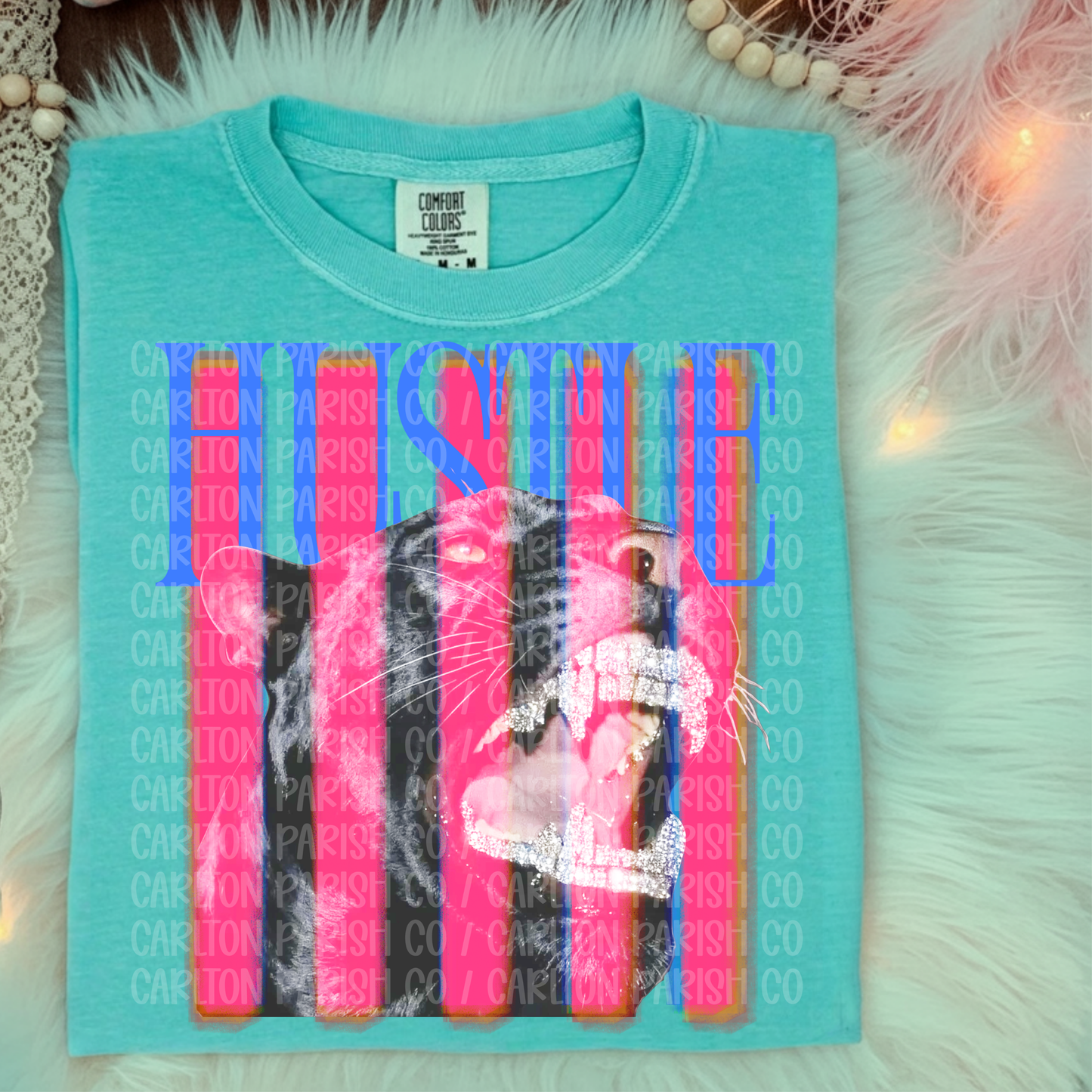 Hustle Panther Shirt | Rhinestone Grill Graphic Tee