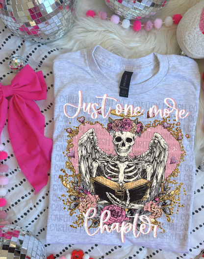 Just One More Chapter Shirt | Skeleton Book Lover Tee