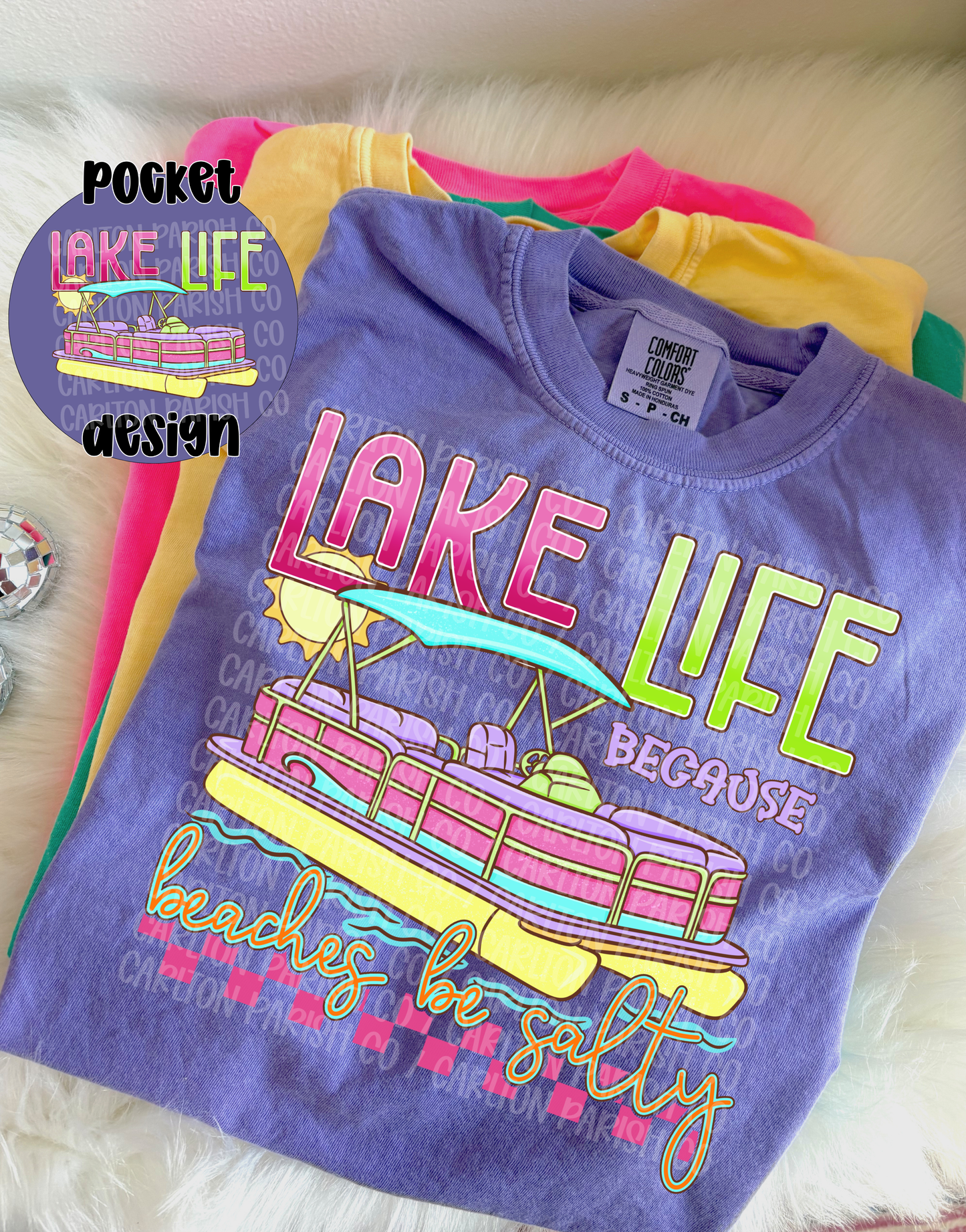 Lake Life Neon Pontoon