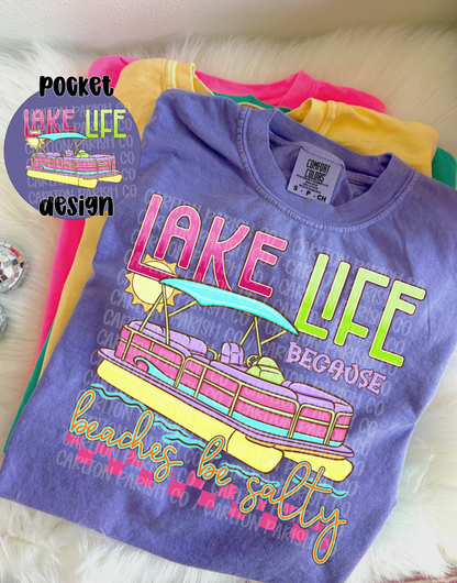 Lake Life Neon Pontoon