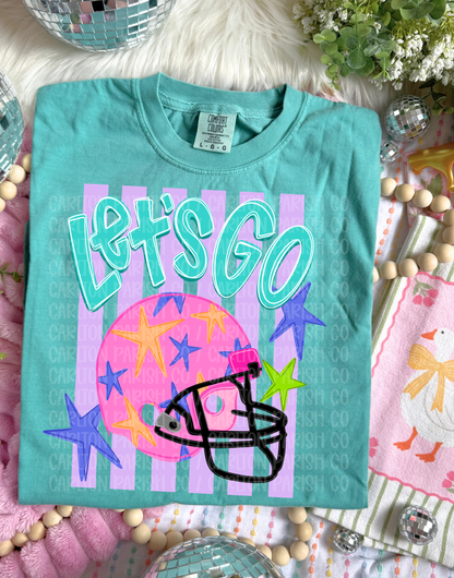 Let's Go Football Shirt | Preppy Helmet Graphic Tee