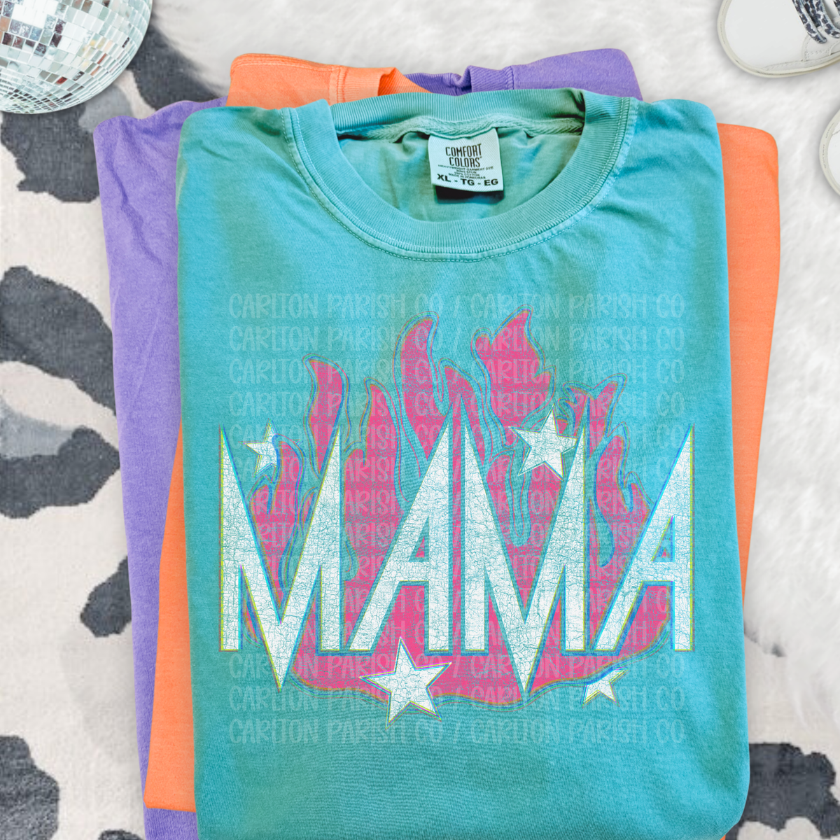 Mama Pink Flame Shirt | Edgy Graphic Mom Tee