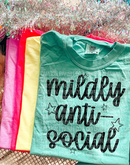 Mildly Anti Social Shirt | Funny Introvert Graphic Tee