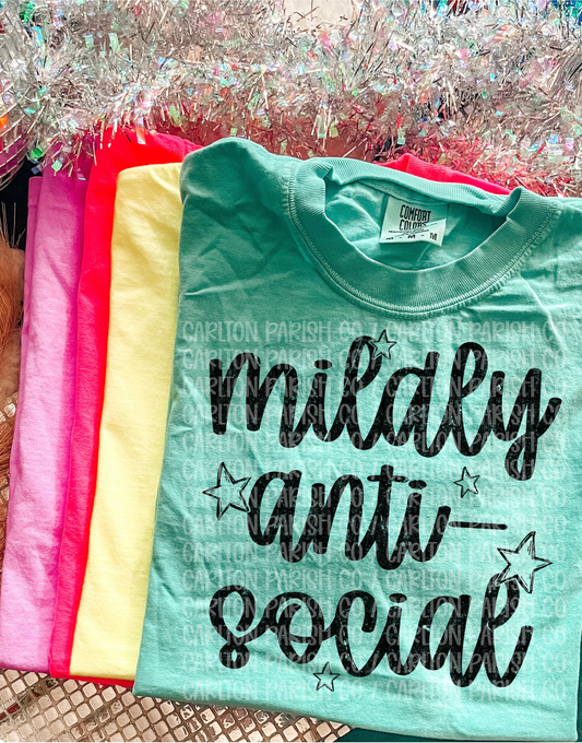 Mildly Anti Social Shirt | Funny Introvert Graphic Tee