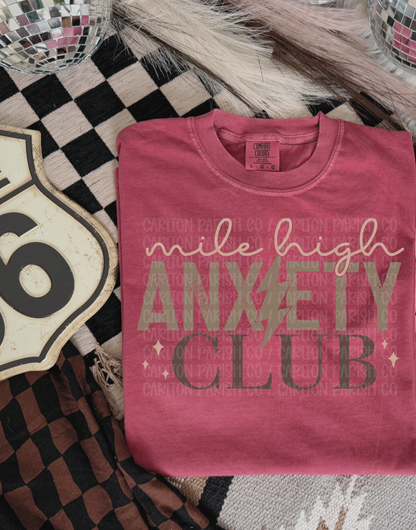 Mile High Anxiety Club Shirt | Funny Travel Tee