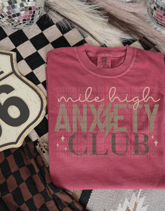 Mile High Anxiety Club Shirt | Funny Travel Tee